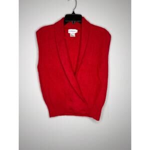 JH Collectibles Vintage Angora Lambswool Sweater Vest Red Retro Chic Red - M